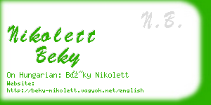 nikolett beky business card